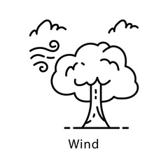 Wind Vector Outline Style Icon. Eps 10 file