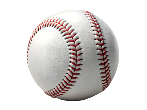 Isolated baseball displaying red stitching against a black background for sports concepts