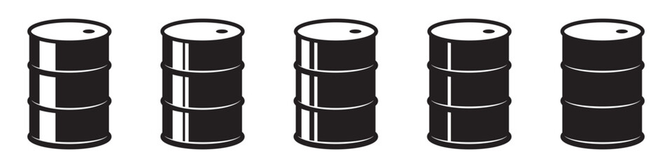 Barrel icon. A barrel of oil icons set. 