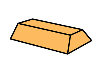 Gold bar. Cowboy western and wild west theme concept. Hand drawn vector illustration. Doodle icon. Bank robbery concept