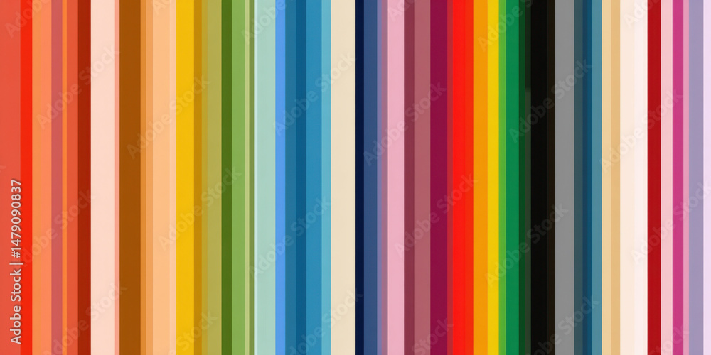 Poster Vibrant vertical stripes in diverse colors create a dynamic, colorful, and visually striking abstract pattern ideal for backgrounds or design elements. : Generative AI