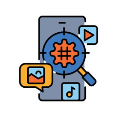 trend detection social media color line icon for digital and print projects.