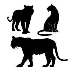 ilustration of silluette tigerss black and white