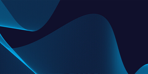 Abstract glowing wave lines on dark blue background. Dynamic wave pattern. Modern flowing wavy lines. Futuristic technology