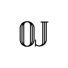 OJ monogram logo design letter text name symbol monochrome logotype alphabet character simple logo