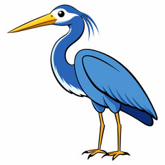 Elegant Blue Heron Vector Design