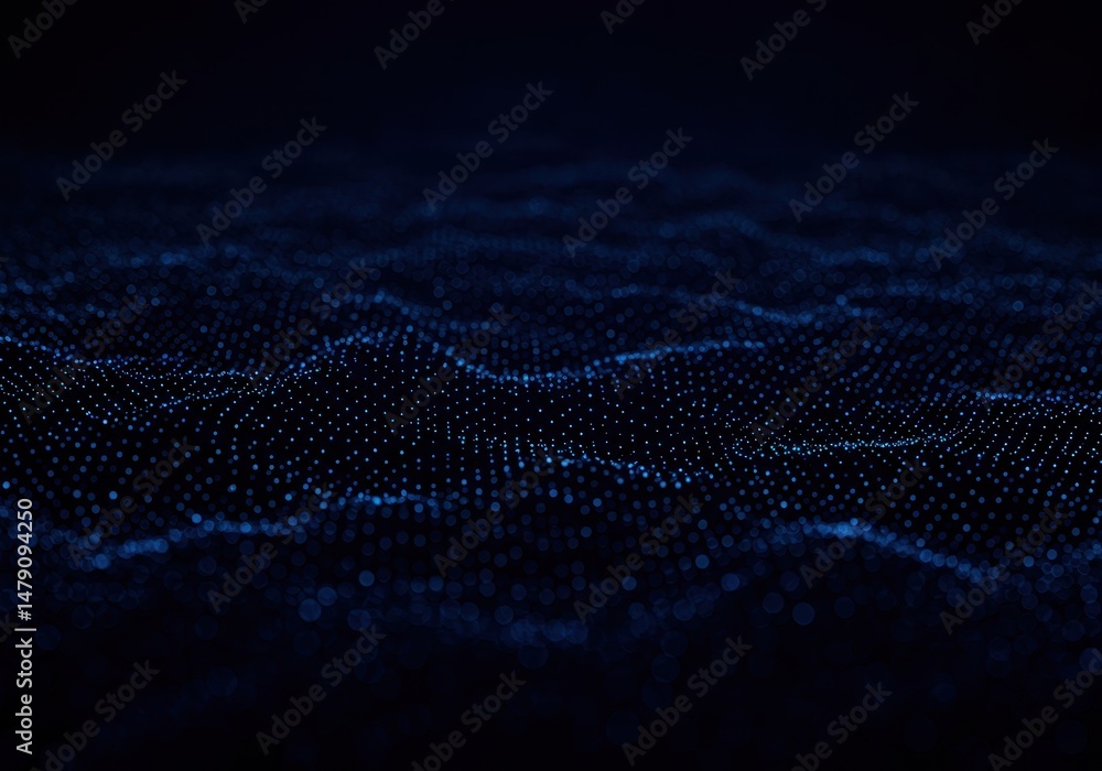 Aufkleber abstract blue digital wave pattern with dots creates a modern textured background