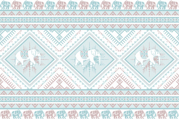 popular elephant pattern in asian style this elephant graphic is fashionable in thailand india and south east asia and this elephant and baby elephant can be for textile industry and any package 
