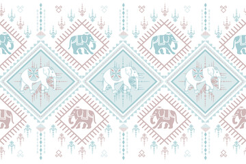 popular elephant pattern in asian style this elephant graphic is fashionable in thailand india and south east asia and this elephant and baby elephant can be for textile industry and any package 