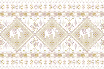 popular elephant pattern in asian style this elephant graphic is fashionable in thailand india and south east asia and this elephant and baby elephant can be for textile industry and any package  © Prapapan Hongkham