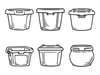 Outline Icons of Stackable Storage Bins