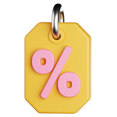 Percent Shape Tags 3D Icon