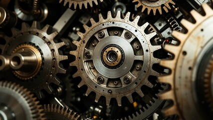 Precision Engineering Gears - Close-Up Detail