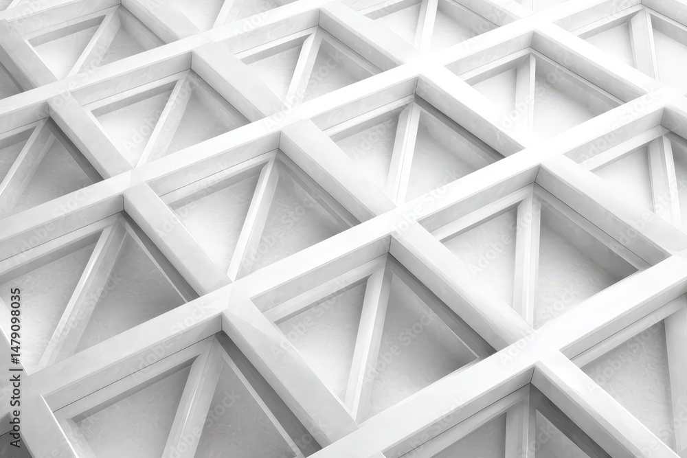 Poster abstract architectural design featuring repeating squares and triangles.
