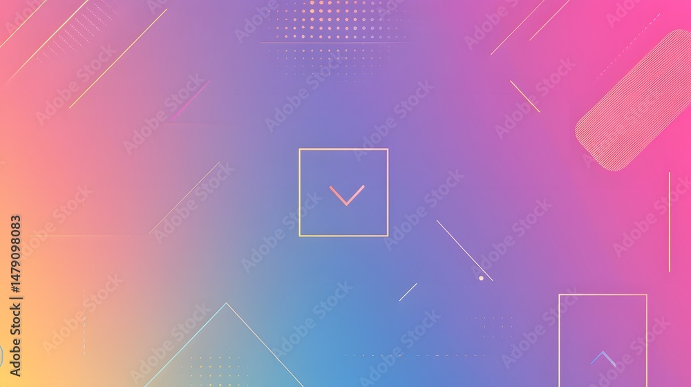 Poster abstract design with vibrant color gradients and geometric shapes.