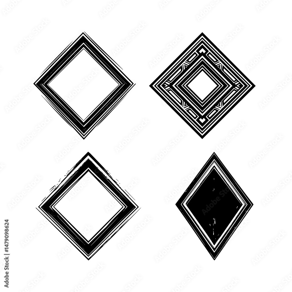 Poster elegant diamond shapes showcase intricate patterns and contrasting colors, enhancing visual appeal