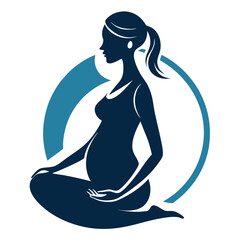 Modern Pregnant Woman Side Vector Design