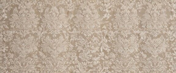 Elegant neutral damask, intricate lace-like pattern , lace, ivory, scrolls
