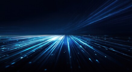 Obraz premium Abstract digital art of a fast-moving highway at night.