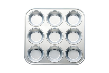 Nine Cup Muffin Tin on Background Ready for Baking Recipes transparent background Generative AI