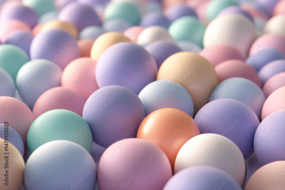 Poster pastel-colored spheres create a soft, dreamy background. perfect for websites, presentations, or des