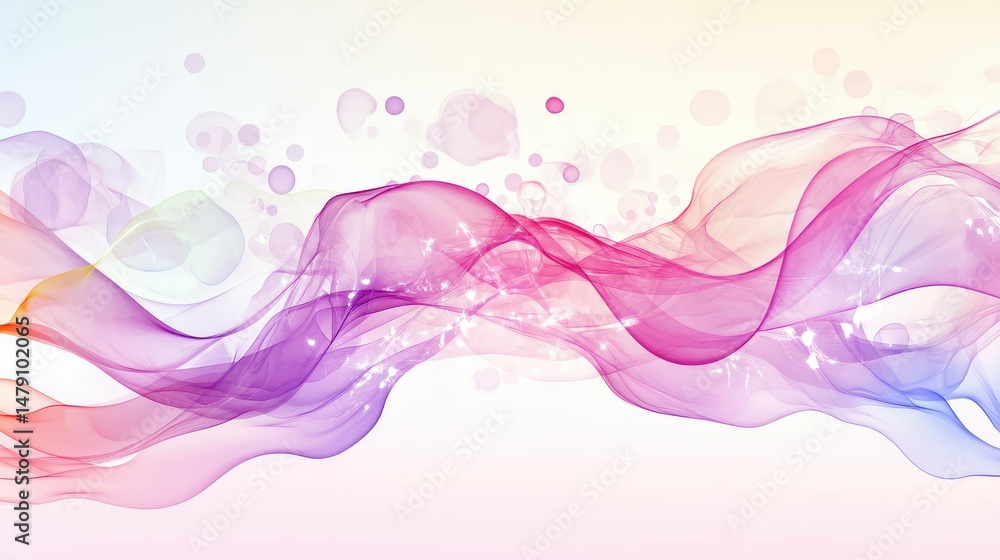 Poster deep purple liquid in dynamic abstract wave pattern, smooth light play and soft gradient