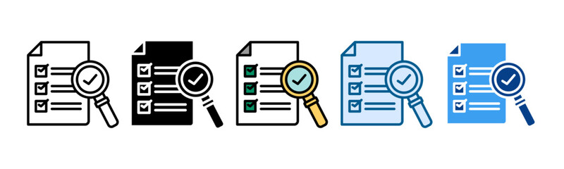 Audit Icon Set Multiple Style Collection
