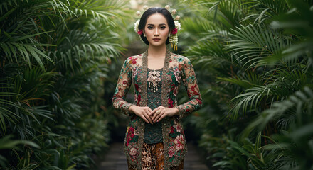 Woman in traditional indonesian dress