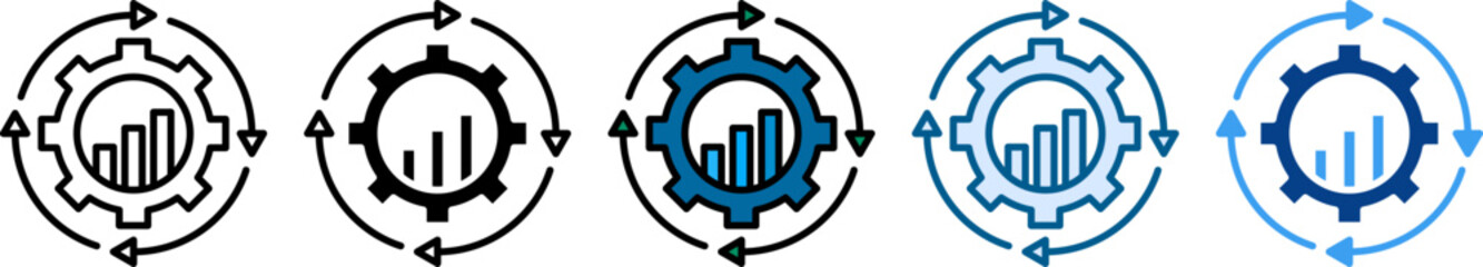 Continuous Improvement Icon Set Multiple Style Collection