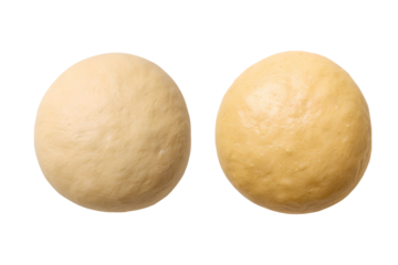 Smooth balls of dough show slightly different processing stages of leavening transparent background Generative AI