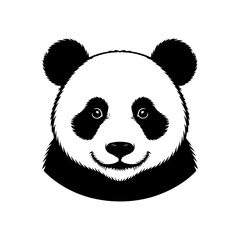 Obraz premium Panda head icon isolated on white. Design element for logo, label, sign, poster, flyer. Vector illustration