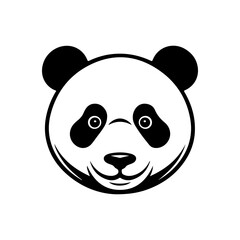 Panda head icon isolated on white. Design element for logo, label, sign, poster, flyer. Vector illustration