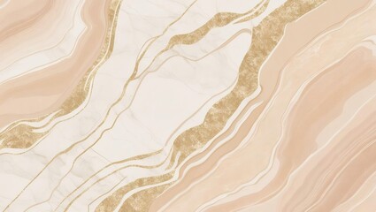 Obraz premium Cream and golden beige marble texture with elegant flowing lines and soft surface for luxurious natural interior backgrounds
