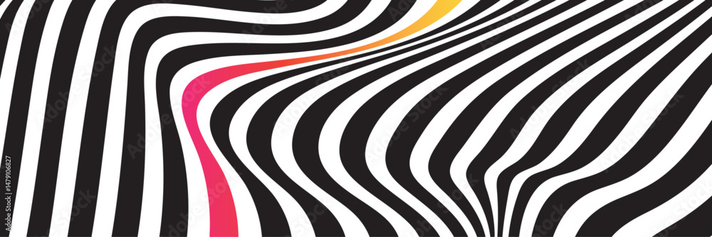 Poster abstract background with distorted lines