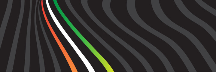 Abstract Background with Distorted Lines indian flag ribbons