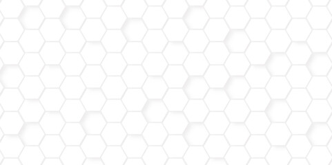 Abstract seamless honeycomb hexagon background. Geometric texture white gray pattern design.
