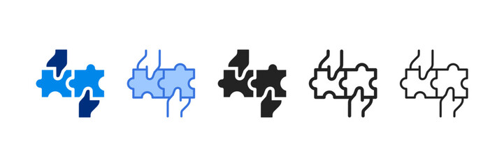 Collaboration  Icon Set Multiple Style Vector Illustration 