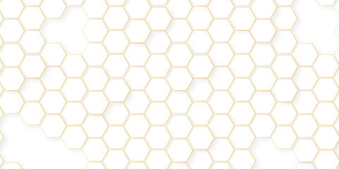 Abstract seamless honeycomb hexagon background. Geometric texture white gray pattern design.
