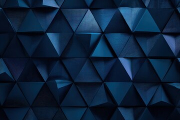 Abstract geometric pattern of overlapping dark blue triangles.