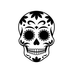 Illustration of mexican sugar skull. Day of the dead. Dia de los muertos. Vector illustration
