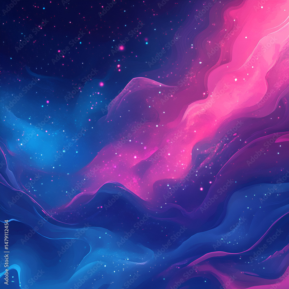 Poster exploring cosmic colors abstract space art digital creation vibrant nebulae colorful background imag