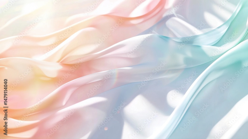 Aufkleber abstract flowing pastel fabric background with light abstract background flowing fabric pastel light