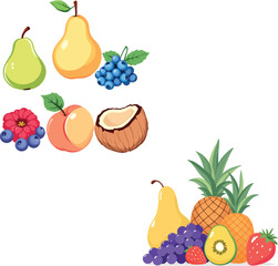 Vsai fresh fruits showing variety of colors and shapes