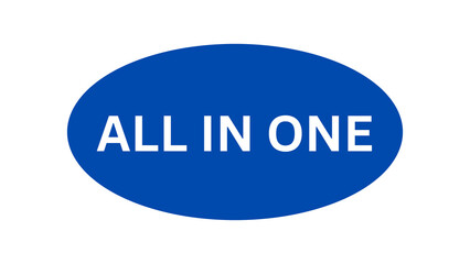 all in one written sticker illustration on a transparent background