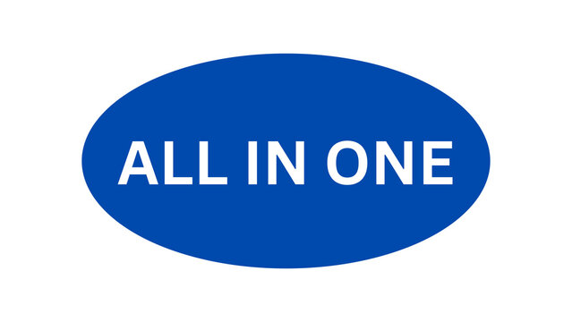 all in one written sticker illustration on a transparent background