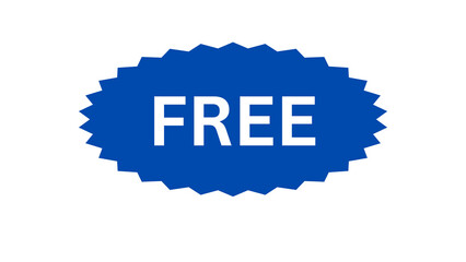 free illustration written sticker on blue