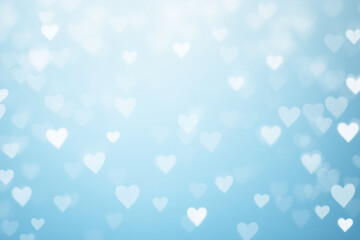 blue and white heart shaped bokeh background