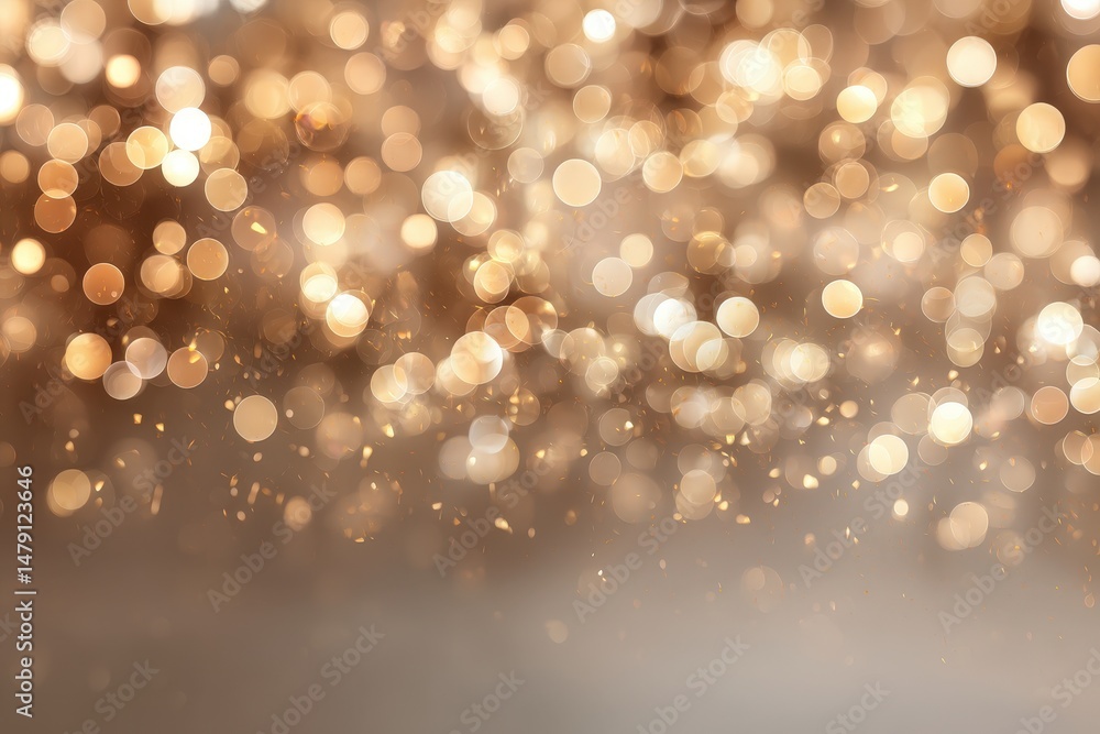 Poster golden light bokeh background with soft tones.
