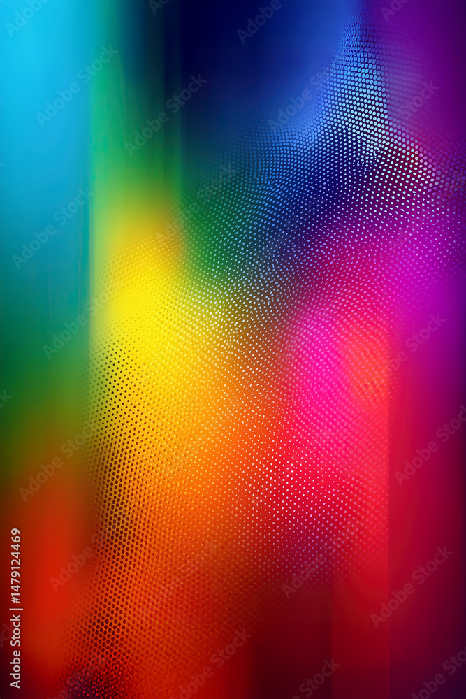 Poster rainbow colored abstract background showing a dotted pattern and blurred effect