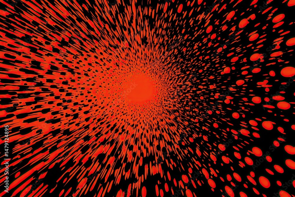 Poster red drops exploding from the center creating an abstract background